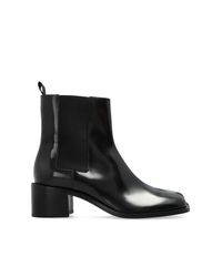 Maison Margiela Black Leather Ankle Boots for men