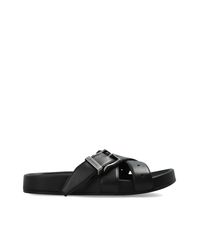 Balenciaga Black "Belt" Slides for men