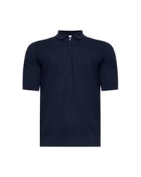 Eleventy Blue Cotton Polo for men