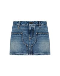 Amiri Blue Short Denim Skirt