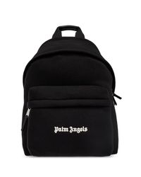 Palm Angels Black Backpack With Embroidered Logo for men