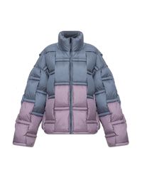RAXXY Blue Down Jacket With Stand-Up Collar