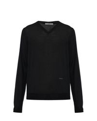 Fendi Black Thin Wool Sweater for men
