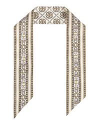 Tory Burch White Silk Scarf