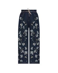 Munthe Blue Jeans With Floral Motif