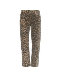Re/done Gray Jeans Trousers With Animal Motif