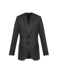 Jil Sander Black Herringbone Pattern Blazer