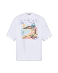 Marni White T-Shirt With Logo for men