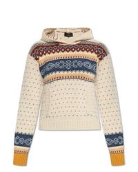 Etro White Wool Sweater With Hood