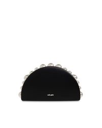 Cult Gaia Black Leather Clutch 'Gili'