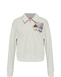 KENZO Gray Sweatshirt With A Shimmering Appliqué for men
