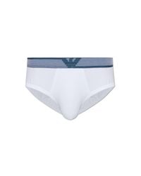 Emporio Armani Blue Briefs With Logo for men