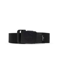 Stone Island Black Belt With Logo for men