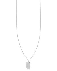 McQueen White Necklace With A Pendant Featuring An Engraved Logo for men