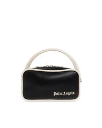 Palm Angels Black Leather Bag With Logo