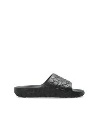 COACH Black Rubber Flip-Flops With Logo for men