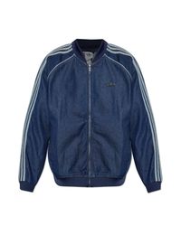 Adidas Originals Blue Denim Bomber Jacket for men
