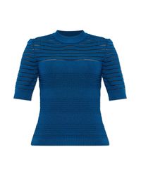 Balmain Blue Fitted Cut Top