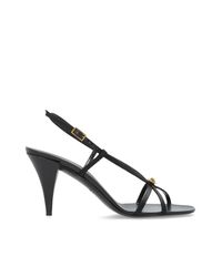 Versace Black Satin High-Heeled Sandals 'Valentina'