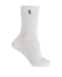 Sporty & Rich White Cotton Socks With Logo