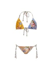 Zimmermann White Two-Piece Floral Bikini