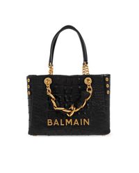 Balmain Black Shopper Bag '1945 Soft Small'