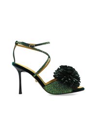 Kurt Geiger Black 'Pom' Heeled Sandals