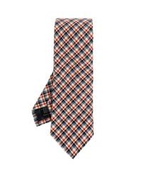 Dries Van Noten White Plaid Patterned Tie for men