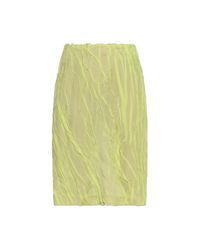 Versace Yellow Silk Skirt With Draping