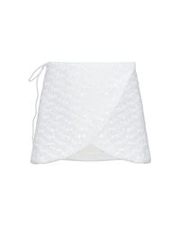 Oseree White Sequin Skirt