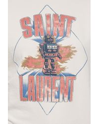 Saint Laurent White Logo-printed Sweatshirt