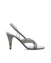Versace White Heeled Sandals "Gianni"