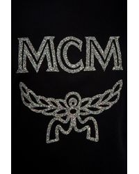 MCM Black Crystal Detail Logo Sweatshirt