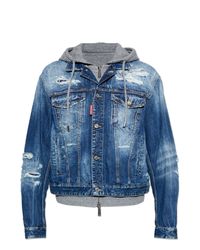DSquared² Blue Denim Jacket With Vintage Effect for men