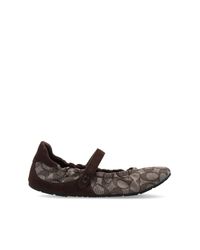 COACH Blue Ballet Flats With A Monogram