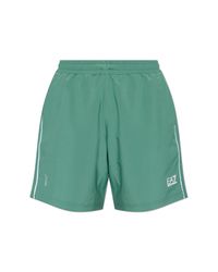 EA7 Green Shorts With Printed Logo for men