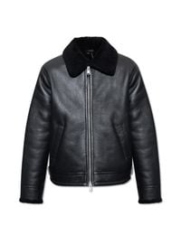 AllSaints Black ‘Ashford’ Shearling Jacket for men