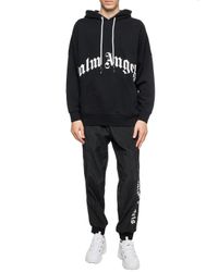Palm Angels Cotton Thinking Skull Hoodie in Black for Men - Lyst