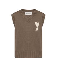 AMI Brown V-Neck Vest