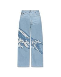 LACOSTE RUNWAY Blue Jeans With Logo for men