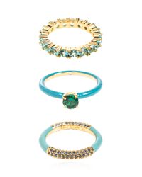Kate Spade Blue Set Of Three Rings