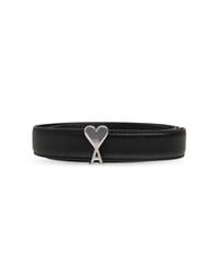 AMI Black Leather Belt