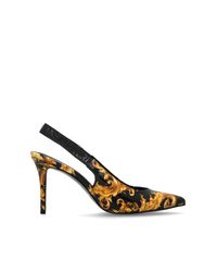 Versace Jeans Couture White Heeled Shoes With A 'Barocco' Pattern