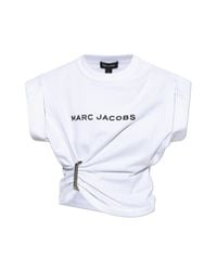 Marc Jacobs White Top With Draping And Applique