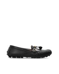 Versace Black Leather Loafers "Robin" for men