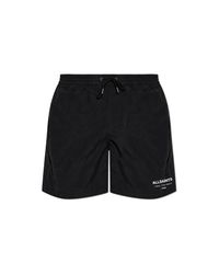 AllSaints Black 'Undergrnd' Swim Shorts for men
