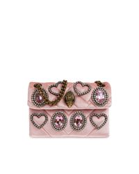 Kurt Geiger Pink Shoulder Bag 'Kensington Velvet Mini'