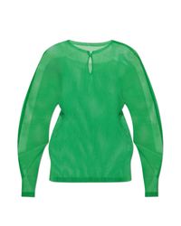 Pleats Please Issey Miyake Green Pleated Top