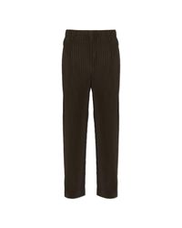 Homme Plissé Issey Miyake Black Pleated Trousers for men