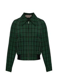 Marni Green Wool Checked Jacket